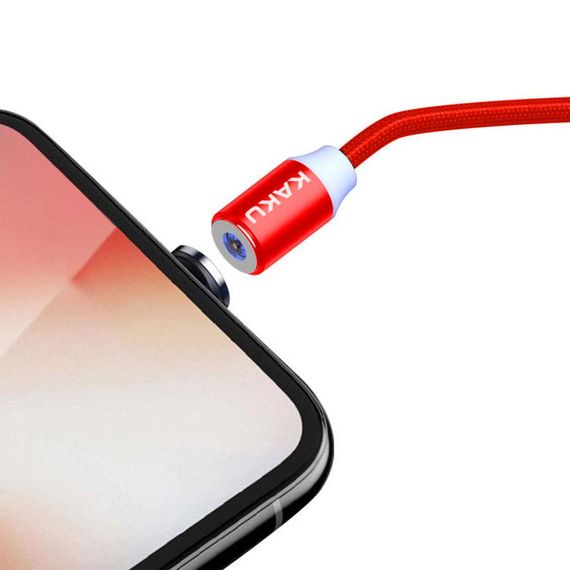 Магнітний кабель 3 в 1 Kaku KSC-320 USB Type-C / Lightning / MicroUSB 1m - Red | Зображення 1