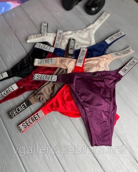 Женские трусики Бразилиана Victoria's Secret со стразами, женские трусики танга Виктория Сикрет со стразами