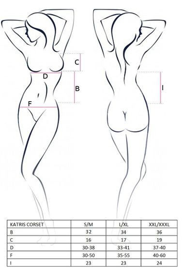 Корсет з пажами Passion KATRISS CORSET XXL/XXXL, black, трусики, шнурівка sexstyle | Зображення 2