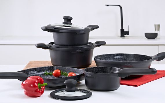 Каструля Vinzer Kuro Induction Line 50427, 2.2 л, 20 см, алюмінієва з кришкою та антипригарним покриттям | Зображення 4