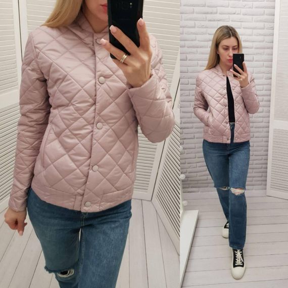 Куртка з ефектом стьобання, арт.310, пудра | Зображення 4