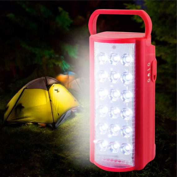 Фонарь переносной светодиодный с PowerBank, 24 Led, Almina 2606L, Красный / Портативная кемпинговая лампа | Зображення 1