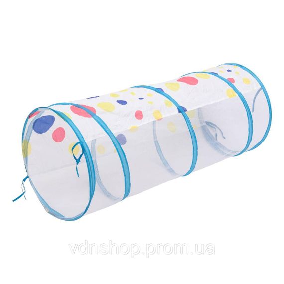 Намет дитячий 3 в 1 70×70×90 см ігровий намет з тунелем і басейном Блакитна HP-S-4NDBL | Зображення 6