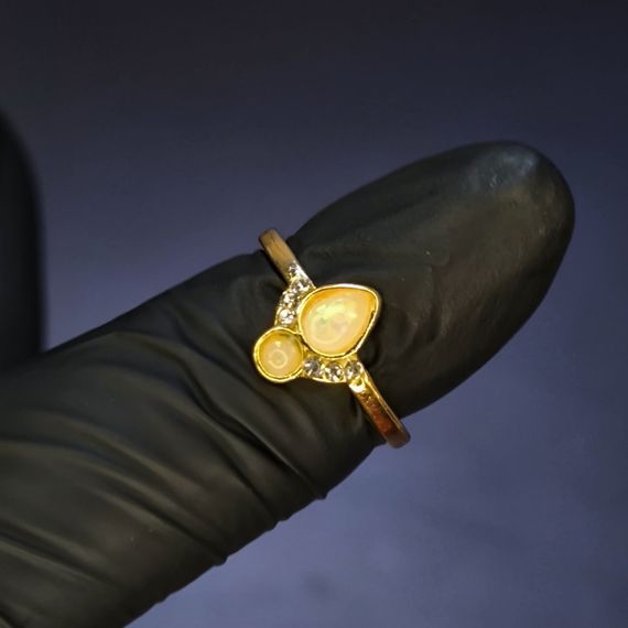 Кольцо #22 для фото ногтей (маникюра) цвет золото