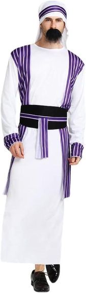 Костюм арабського шейха чоловічий, набір кандура, гутра, пояс для косплею східного принцу, карнавалу, Хелловіну, корпоративу | Зображення 1