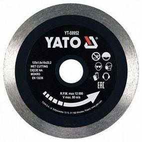 Диск алмазний відрізний Yato 125x1.6x10x22.2 мм (YT-59952)