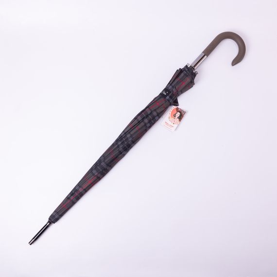 Класична парасолька-тростина напівавтомат з поліестеру 16 спиць діаметр 117 см Сірий HP-23-4G | Зображення 2