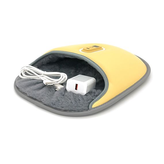 Грілка для ніг ХВ-001 USB, PV-шкіра/PVC, регульована температура, індикатор, 18W, бежевий + перехідник | Зображення 4