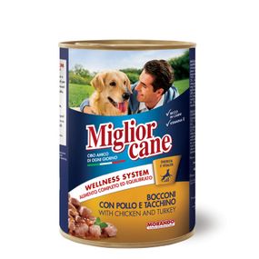 Корм Migliorcane Pollo e Tacchino вологий з куркою та індичкою для дорослих собак 405 гр