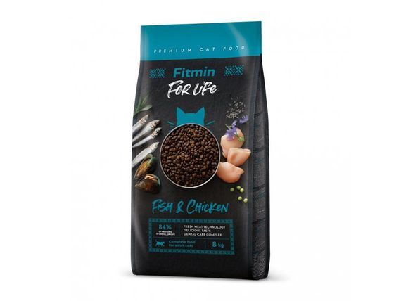 Fitmin cat For Life Adult Fish & Chicken (для дорослих котів з куркою та рибою), 8 кг | Зображення 1
