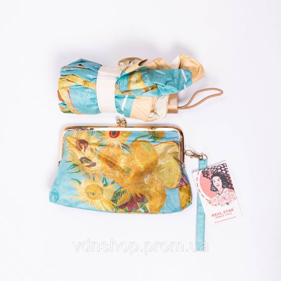 Зонт механический Ван Гога "Подсолнухи" прочный надежный из полиэстера диаметр 91 см HP-23-1M | Зображення 1