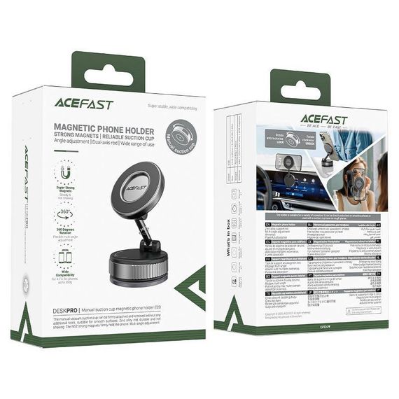 Магнітний тримач для телефону Acefast E28 Auto Fix 360° Metal gray | Зображення 5
