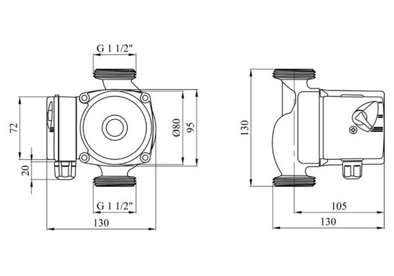 Циркуляційний насос Forwater 25/4-130 з гайками (CV018349) | Зображення 3