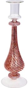 Декоративный стеклянный подсвечник 8.5х26см pink
