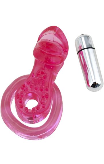 Эрекционное кольцо Pink Erection с вибрацией цвет розовый sexstyle | Зображення 2