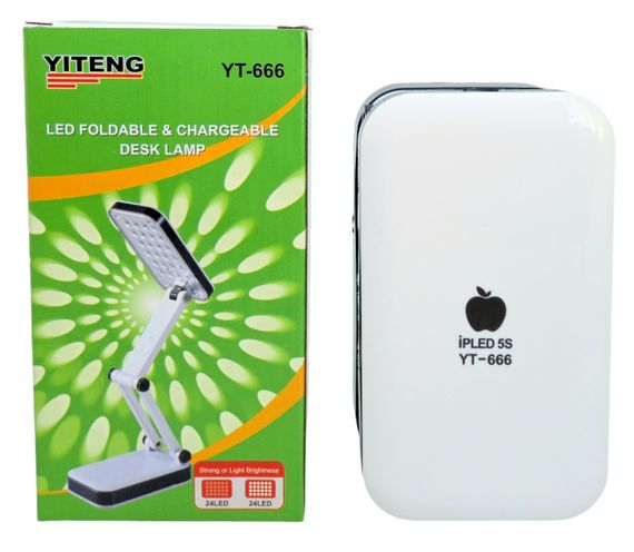 Лампа на акумуляторі світлодіодна LED ЛЕД настільна розкладна трансформер заряджання від USB YT-666 біла | Зображення 6