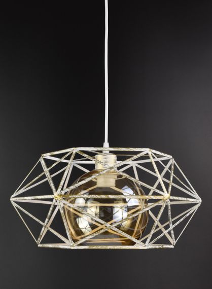 Люстра підвісна LOFT на 1 лампочку 25879 Білий 30-90х40х40 см. | Зображення 1