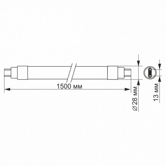 LED лампа VIDEX T8 24W 1.5M 6200K матова | Зображення 2