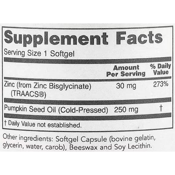 Микроэлемент Цинк Protocol for Life Balance Zinc Glycinate 30 mg 120 Softgels | Зображення 1