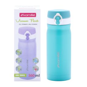Термос-бутылка бирюзовый 360ml из нержавеющей стали
