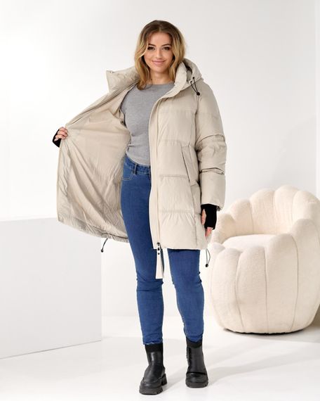 Світла тепла куртка преміум якості батал | Зображення 8