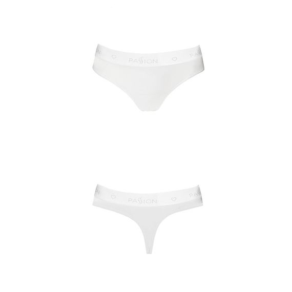 Трусики-бразиліана з бавовни Passion PS005 PANTIES L, white | Зображення 4