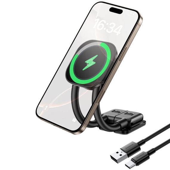Автотримач з БЗП Baseus PrimeTrip C03s Pro Magnetic Wireless Charging (C0013B) Cosmic Black | Зображення 2