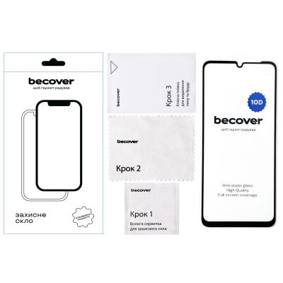 Стекло защитное BeCover Poco C65 10D Black (711527) | Зображення 1