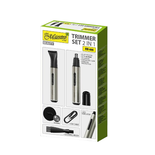 Тример для волосся акумуляторний 3,7W 180mAh 2в1 MR-666 Maestro | Зображення 2