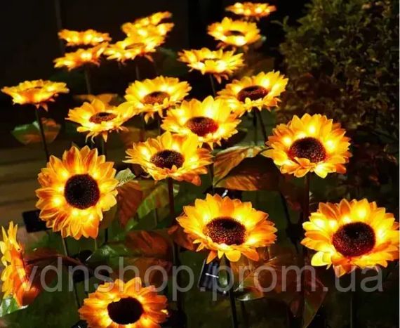 Садовий світильник на сонячній батареї Соняшник, 75 см, Теплий білий / Газовий світлодіодний ліхтар | Зображення 6