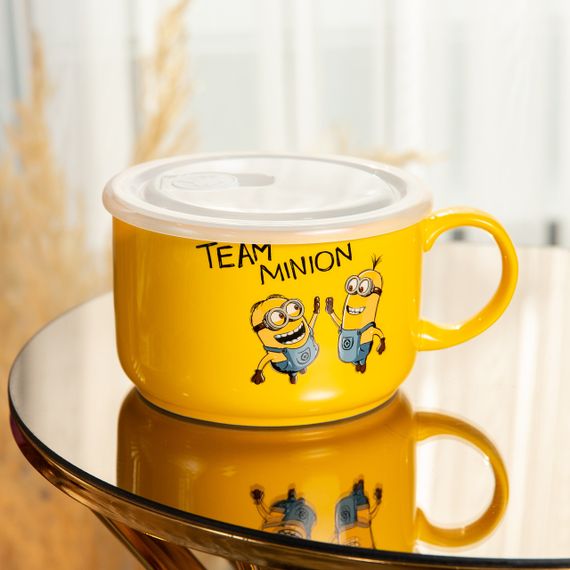 Миска керамическая с пластиковой крышкой, 900 мл, для супа и лапши | Зображення 5