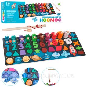 Деревянная игрушка Центр развивающий MD 1609-UA цифр, фигуры, слова укр/анг