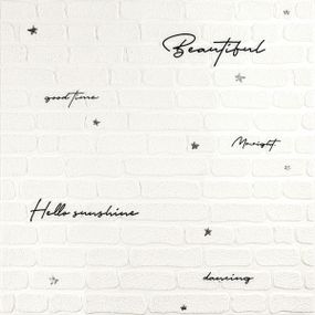 Панель стінова 3D 700х700х4мм напис із сріблом (D) SW-00001980