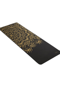 Йога-мат Queenfit Mandala TPE 5 мм чорний з золотим