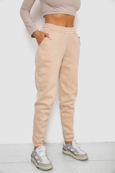 Спортивные штаны женские на флисе  -уценка, цвет светло-бежевый, 238R57013-U-6 | Зображення 2