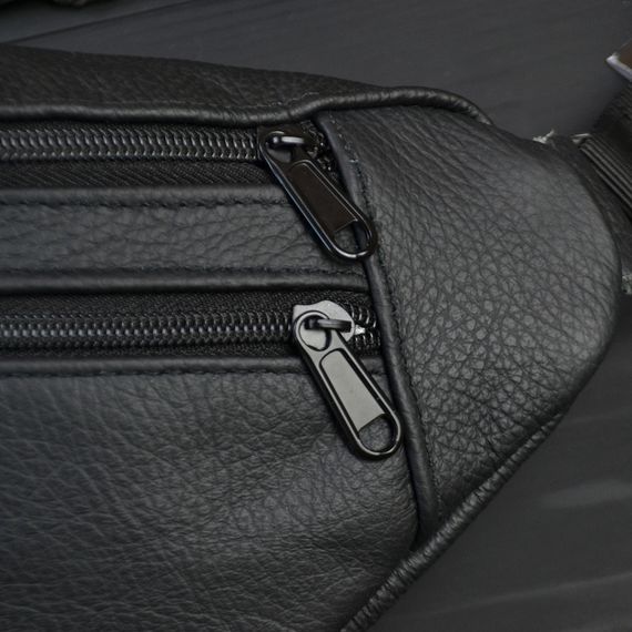 Чоловіча барсетка на пояс, Бананка чорна, Сумка бананка DV-970 на груди | Зображення 4