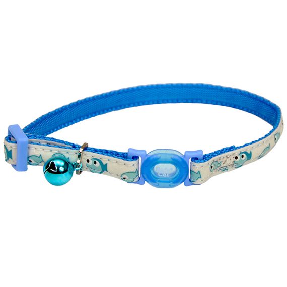 Нашийник світловідбивний для котів Coastal Fashion Safe Cat Collar, 20-30 см, блакитний