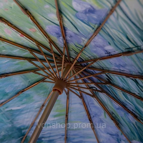 Зонт механический с принтом надежный из полиэстера диаметр 99 см Голубой HP-23-3BL | Зображення 7