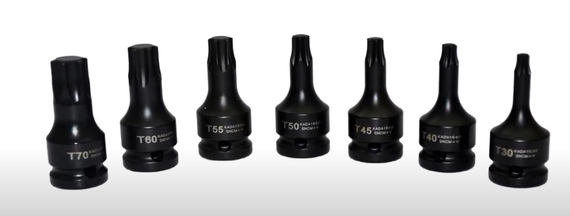 Набор ударных головок TORX Т30-T70 1/2" 7шт TOPTUL GDAI0701 | Зображення 3