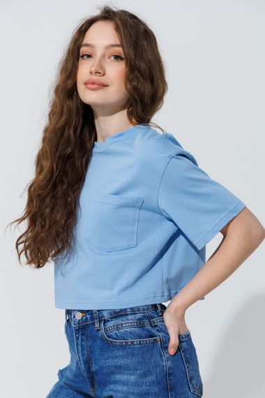 Футболка однотонна жіноча LAWA WBC02372 L Блакитний (2000990461339) | Зображення 2