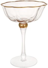 Набір 6 скляних келихів "Gatsby" 250мл (фужери для шампанського) із золотою облямівкою