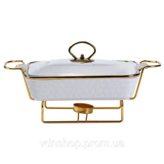 Мармит фарфоровый на 1 литр на металической подставке HP1013