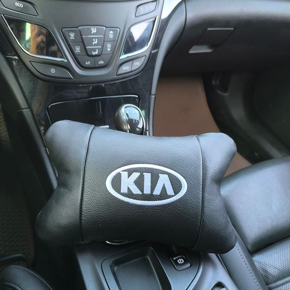 Автодушки 2 шт на подголовник Kia/Киа, натуральная кожа, черные, Подголовник для авто с комфортом | Зображення 8