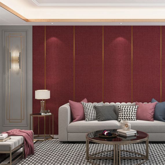 Лляні теплі шпалери на самоклейці 2800х650х2мм Бардо меланж (D) SW-00001492 | Зображення 5