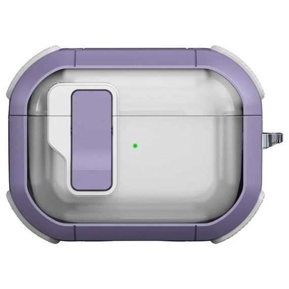 Противоударный футляр Locking Button для наушников AirPods Pro 2 / Pro (Apple Green) Light Purple