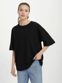 Футболка женская оверсайз черная, S