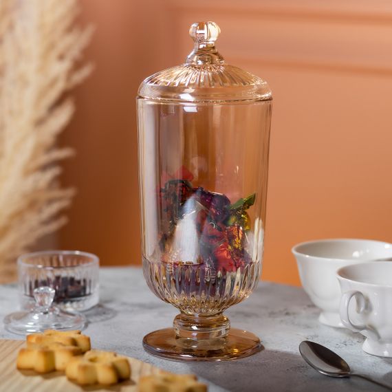 Конфетница с крышкой стеклянная Ø 10 см HP-YH-17 | Зображення 3
