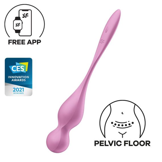 Вагінальні смарт-кульки з вібрацією Satisfyer Love Birds 1 Connect App Pink, 78 г Sex Aura
