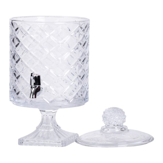 Лимонадниця зі скляним краном 39 см 4,5 л прозора на підставці HP-19-3 | Зображення 2