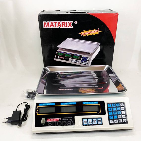 Весы торговые электронные 50кг MATARIX MX-410A 50 кг, Весы с платформой для торговли ручные 50 кг CR-93 | Зображення 5